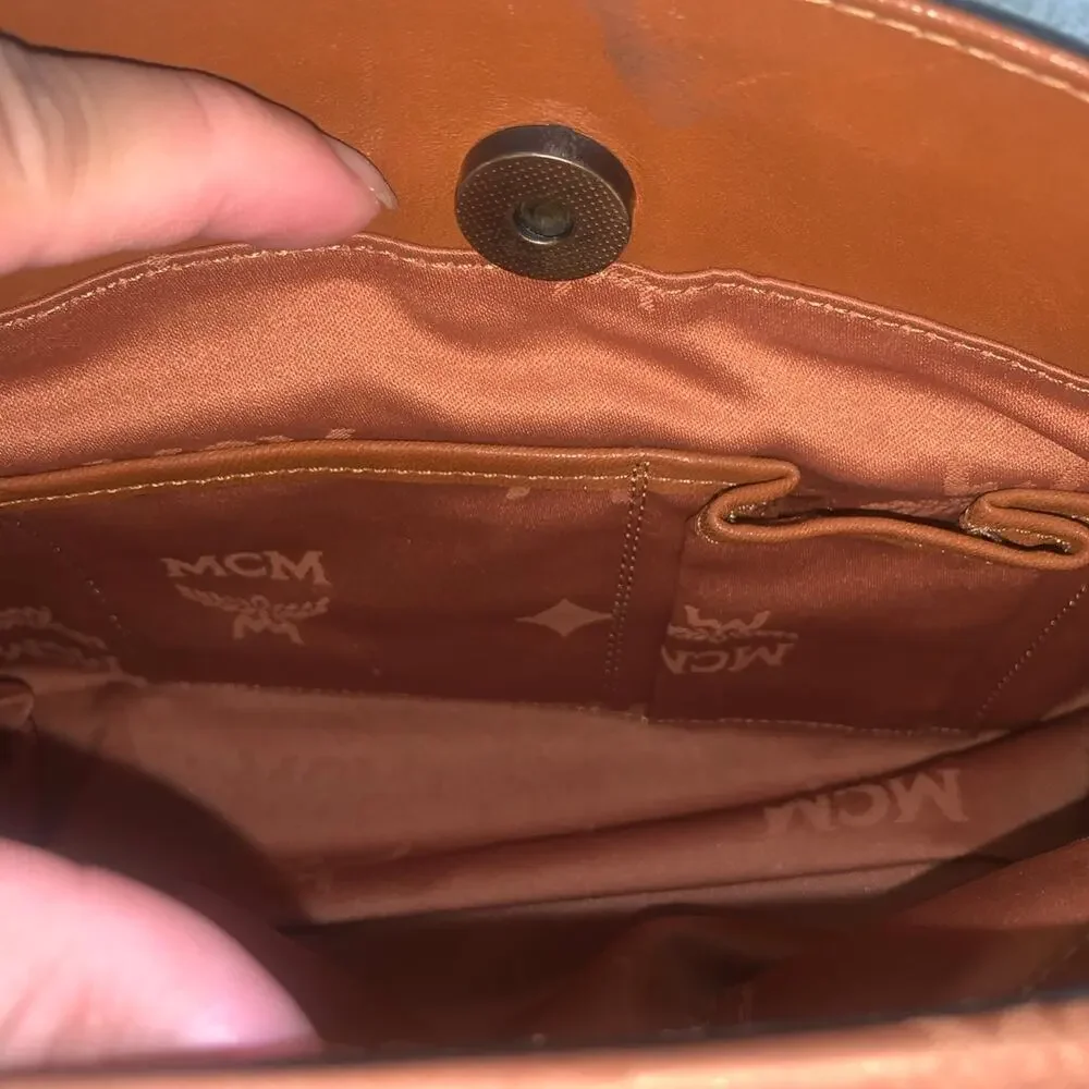 GUC MCM SMALL COGNAC VISETOS BOSTON BAG, L 10” x H 6.5” x D 3.5” - Picture 9 of 9